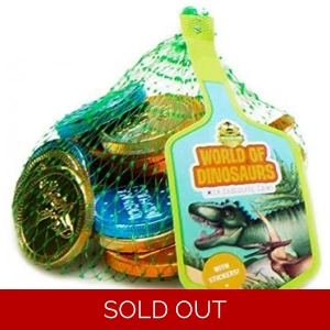 World of Dinosaurs Milk Chocolate Coins - with Stickers - 65ge Net Bag